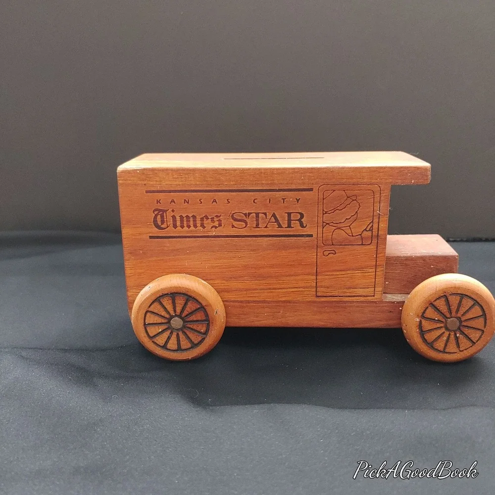 Truck Bank Kansas City Times Star Newspaper Collectible Vtg Wooden‎ TOYSTALGIA